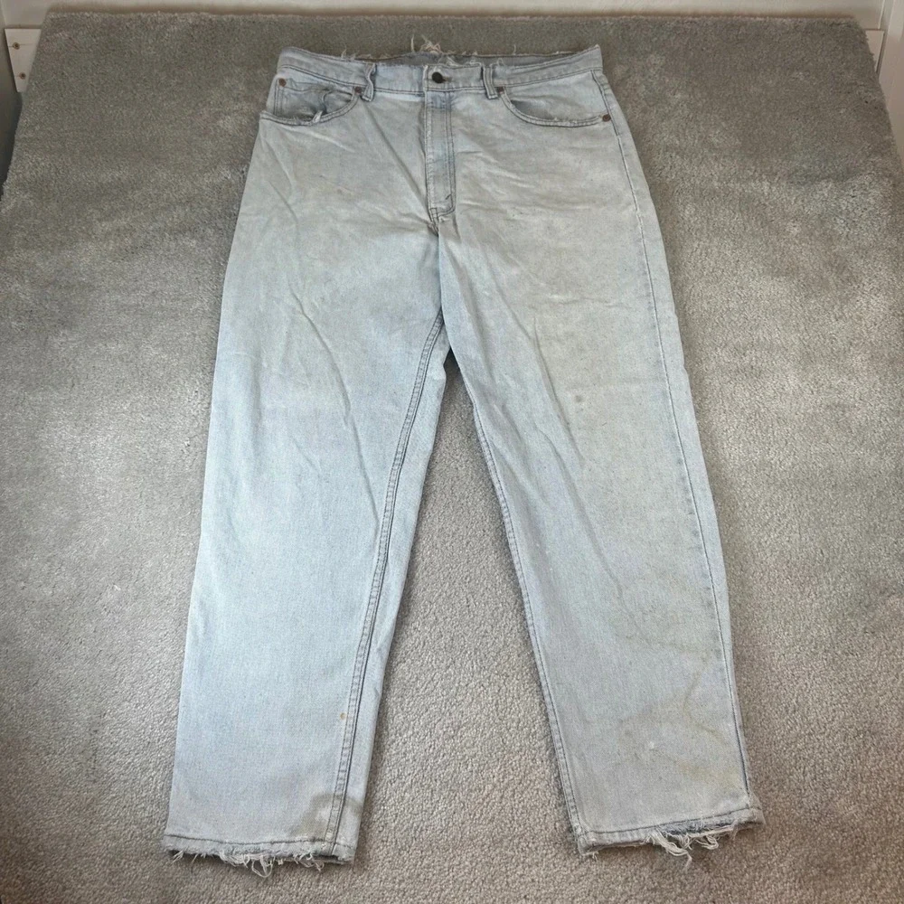 Vintage 90s Levi's 550 Relaxed Fit Jeans Men's‎ 33x30 Light Wash Distressed USA